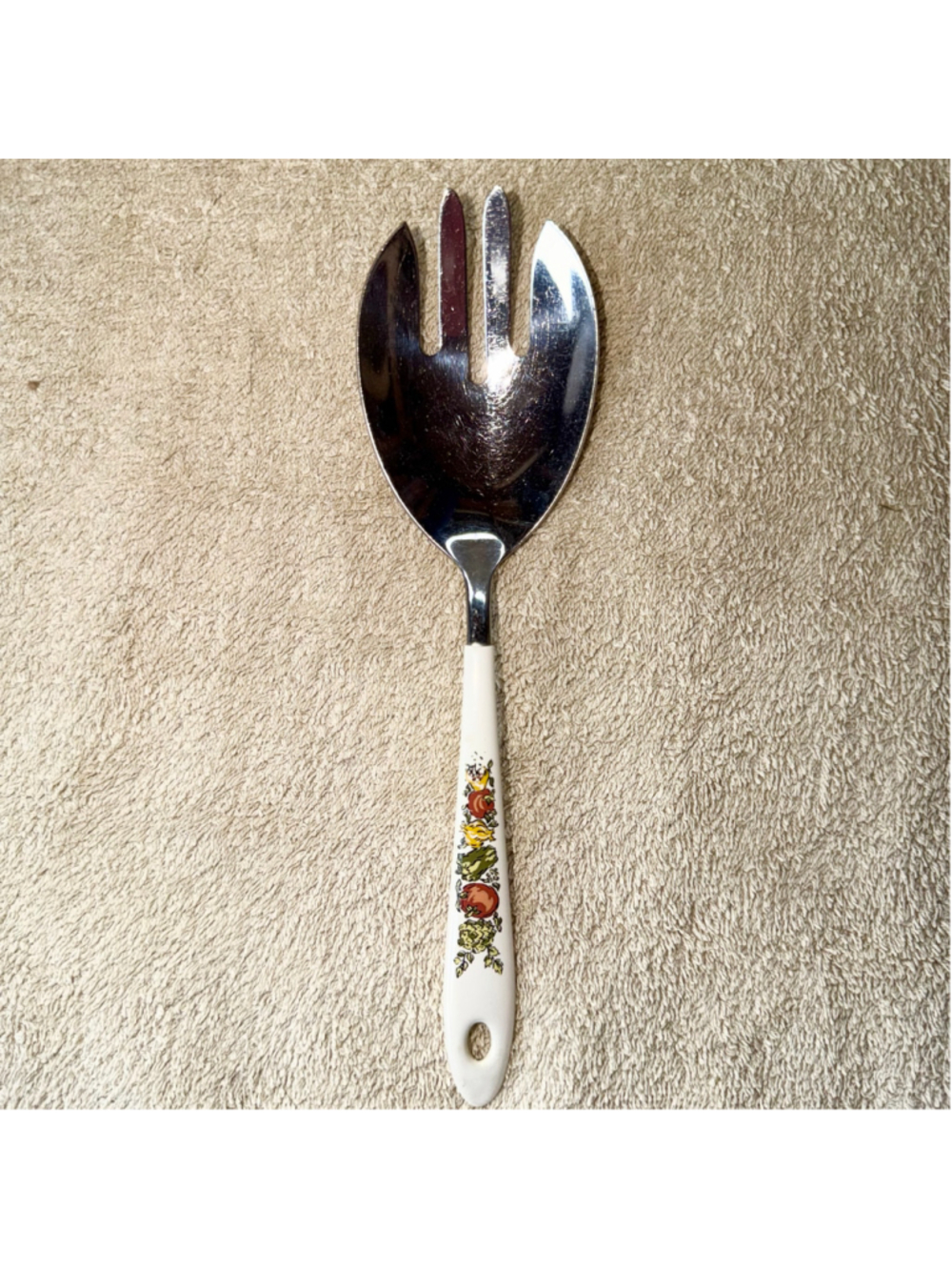 Vintage 1970s Corelle Spice of Life Serving Salad Spoon/Spork Utensil